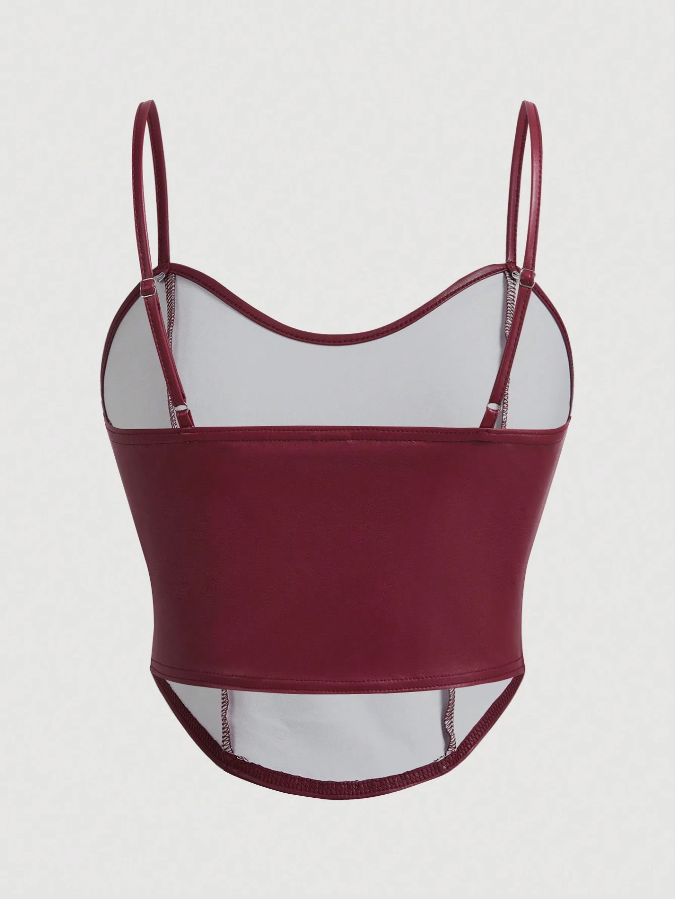 Firerie New Stylish Elegant Sexy Hot Girl Streetwear Party Spandex Faux Leather Burgundy  Autumn/Winter - Image 6