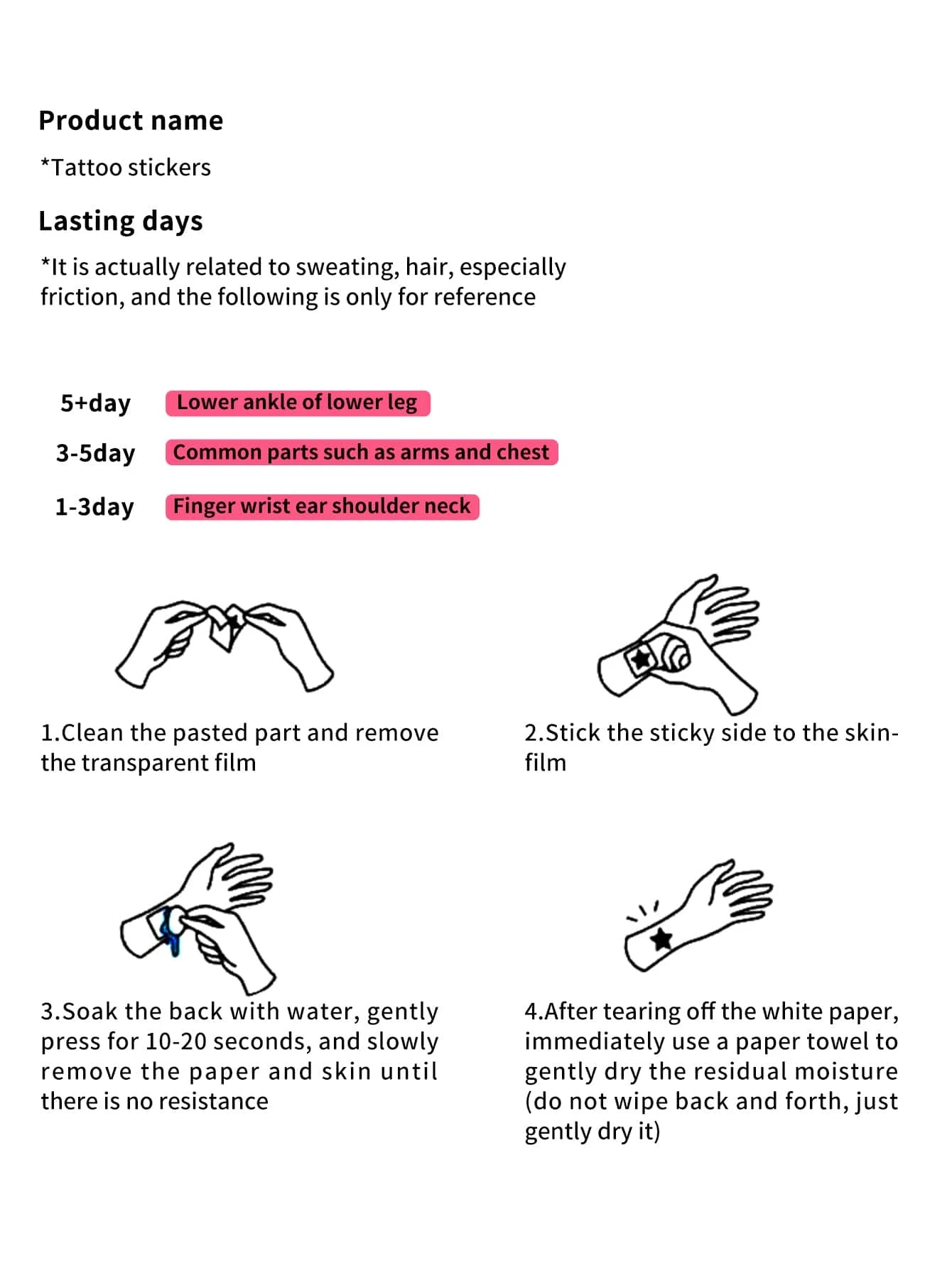 Waterproof, Sweatproof & Washable Temporary Tattoo Sticker With Butterfly And Life Quote Design - Image 4