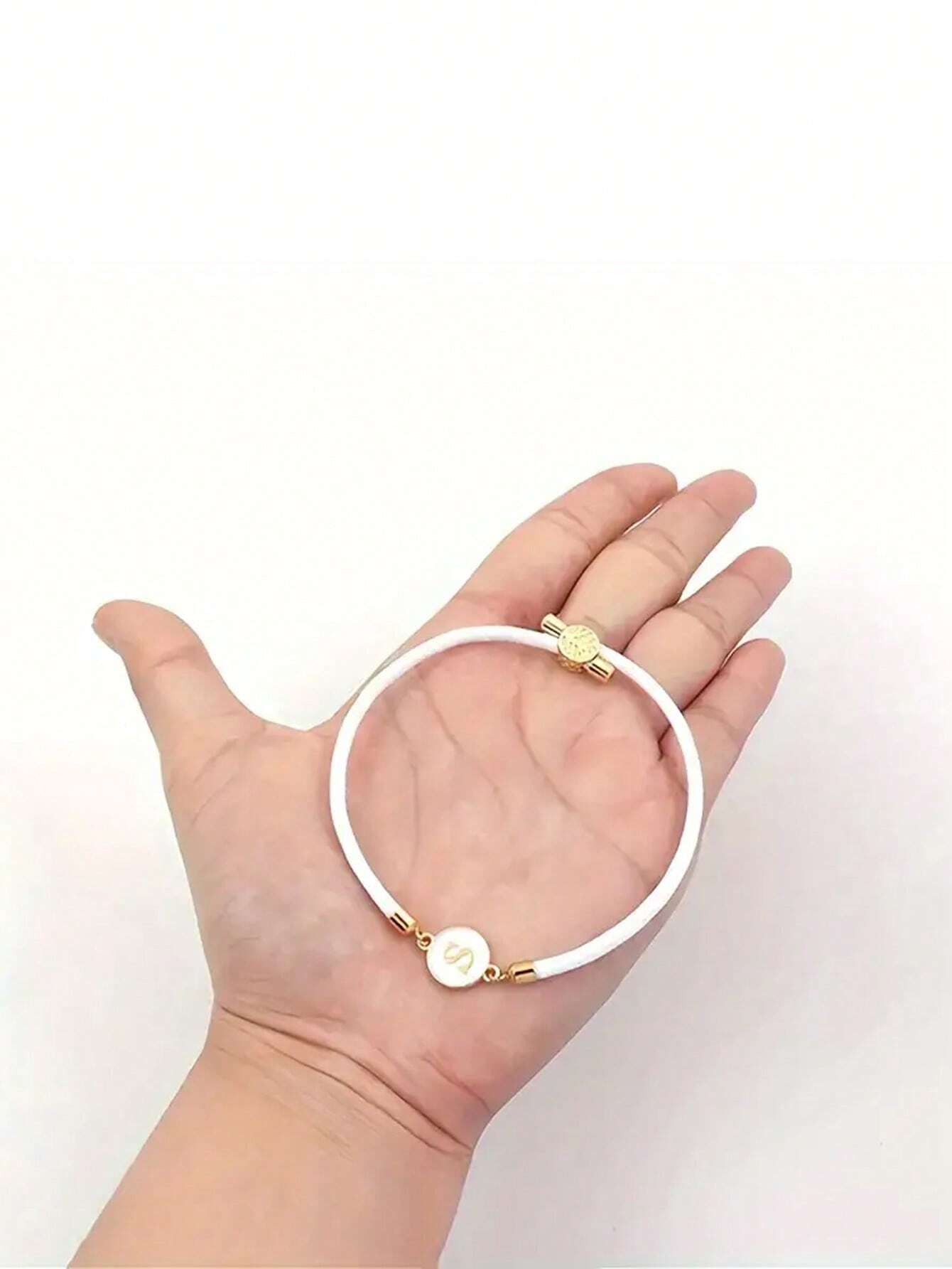 1PC Classic Black A-Z 26 Initial WhitePull-Out Bracelet Women's Simple Casual Style Fashion Charm Jewelry - Image 3