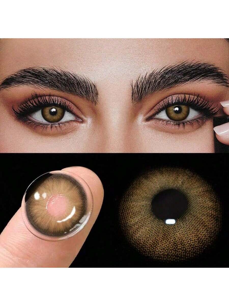 1 Pair Of Colored Contact Lenses For Eyes, Natural Colored Lenses Brown