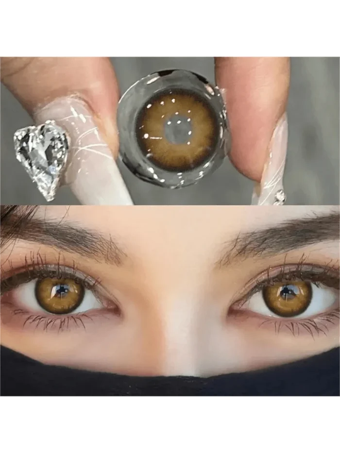 1 Pair Of Colored Contact Lenses For Eyes, Natural Colored Lenses Brown - Image 4