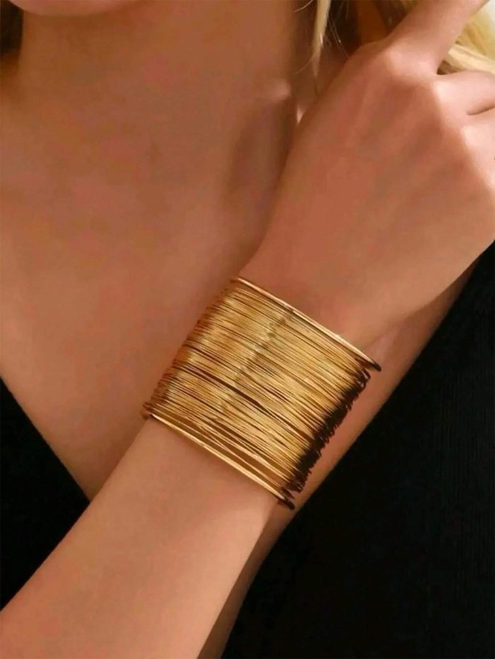 1 Pc Cuff Bangle Bracelet Open Wide Wire Bracelets Gold Wrist Cuff Wrap Bracelet
