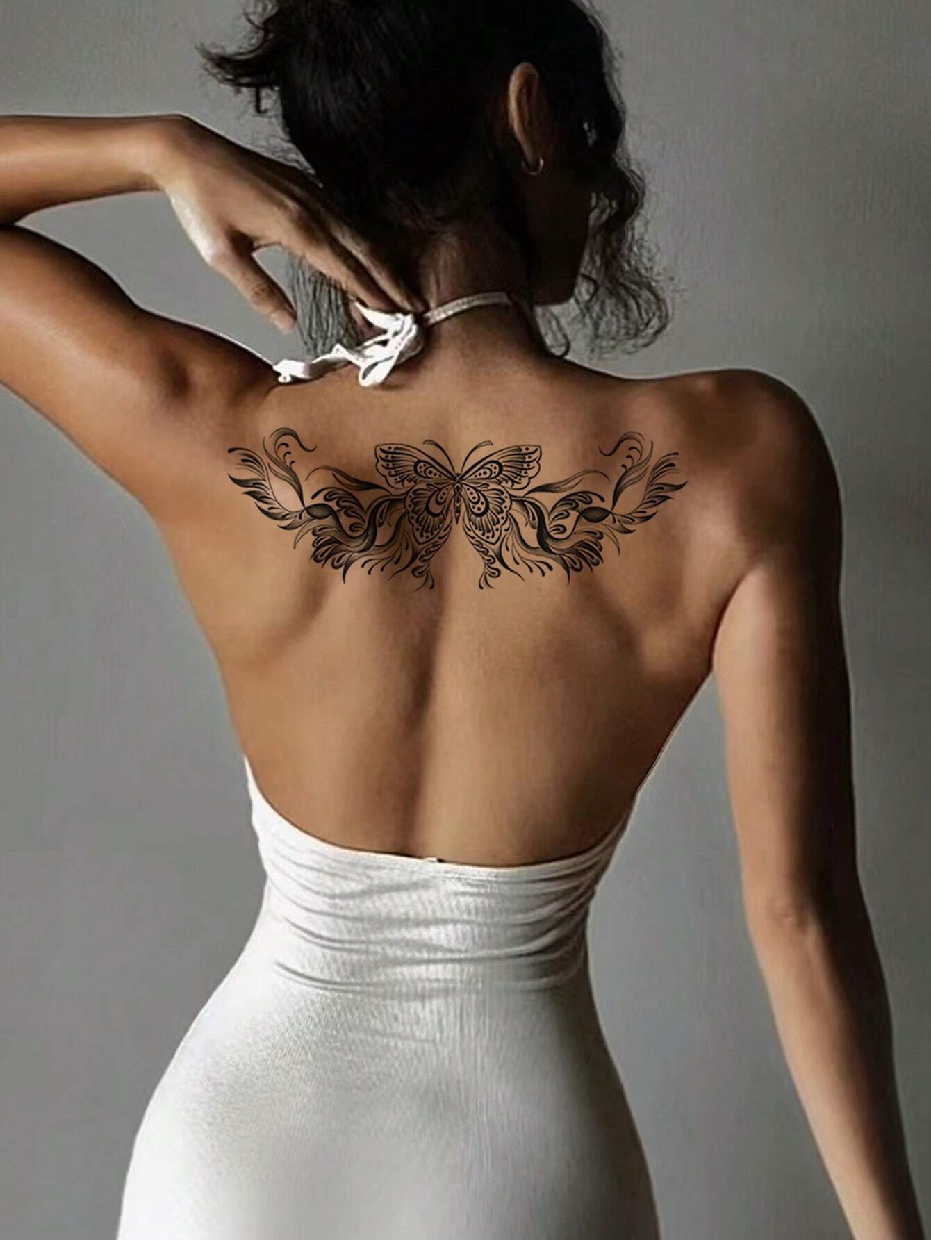 1pc Black Butterfly Temporary Tattoo, Sexy Butterfly Pattern Temporary Tattoo Sticker - Image 3