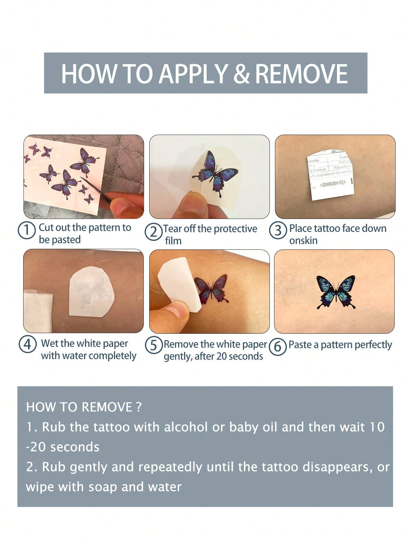 1pc Black Butterfly Temporary Tattoo, Sexy Butterfly Pattern Temporary Tattoo Sticker - Image 4