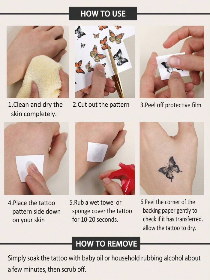 1pc Black Rose Flower Tattoo Sticker - Image 4