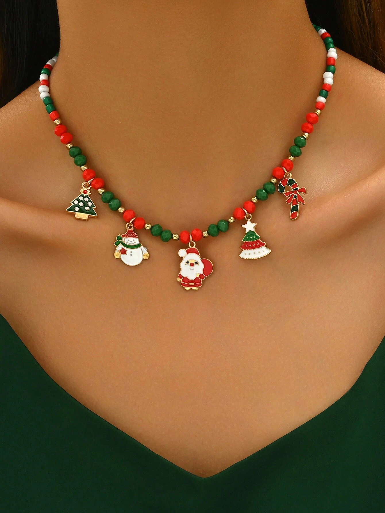 1pc Handmade Christmas Holiday Necklace