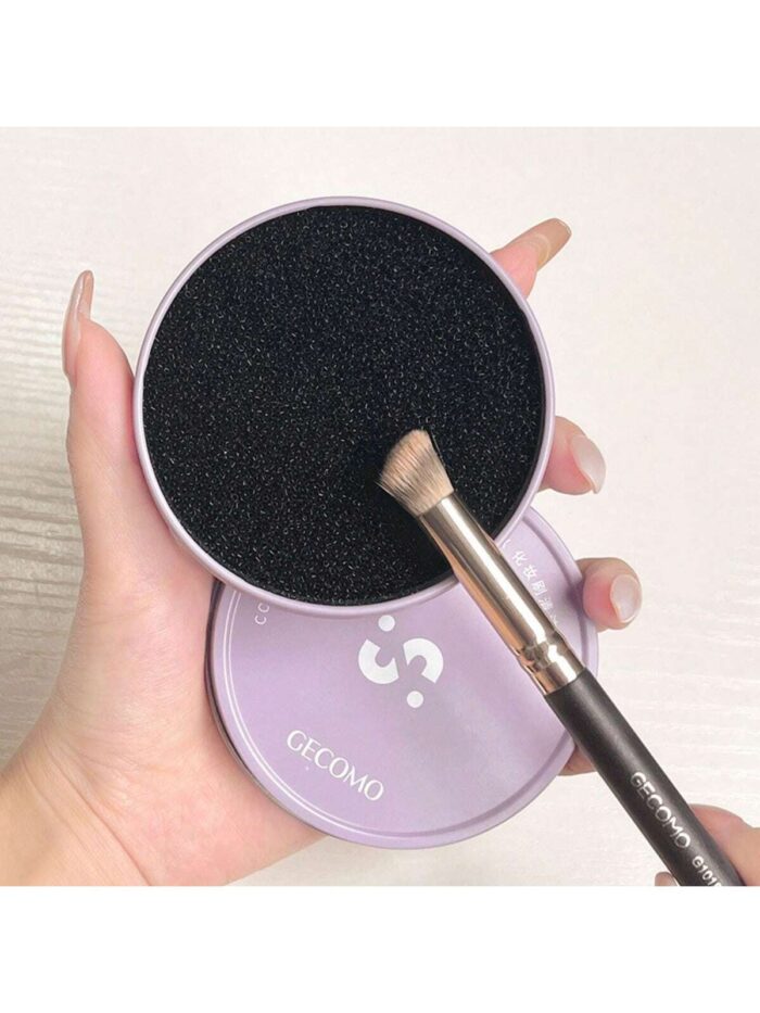 1pc Makeup Brush Cleaning Box - Quick Clean Sponge No Wash Dry Clean Box - Remover Powder Cleaning Tool