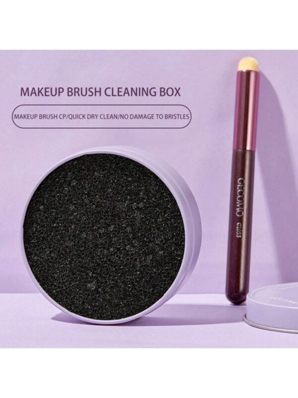 1pc Makeup Brush Cleaning Box - Quick Clean Sponge No Wash Dry Clean Box - Remover Powder Cleaning Tool - Image 2