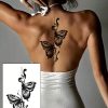 1pc Women Black Butterfly Temporary Tattoo Sticker