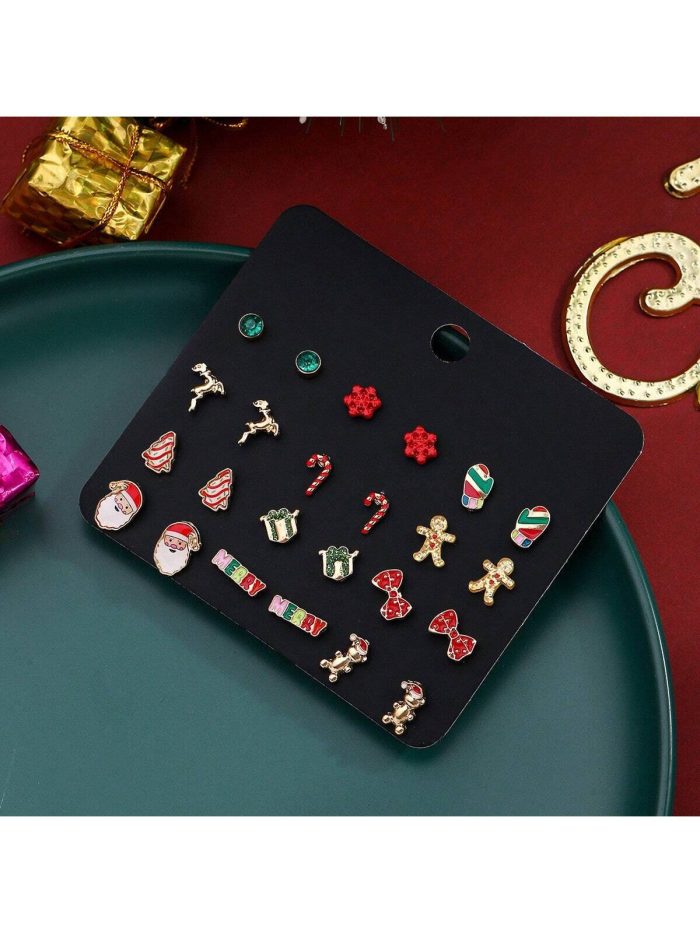 1set Christmas Earring Set Featuring Snowflakes - Image 3