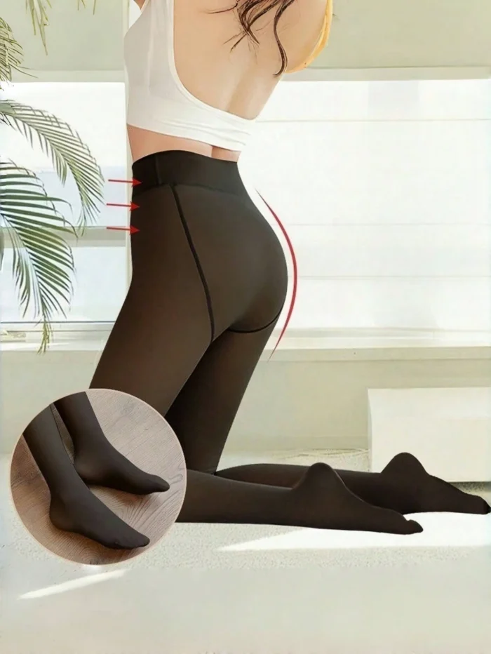 240g Warm Fleece Lined /80g No Fleece Tights Women Winter Thermal Sexy Tights Leggings Wool Fake Translucent Pantyhose Panty Stockings - Image 3
