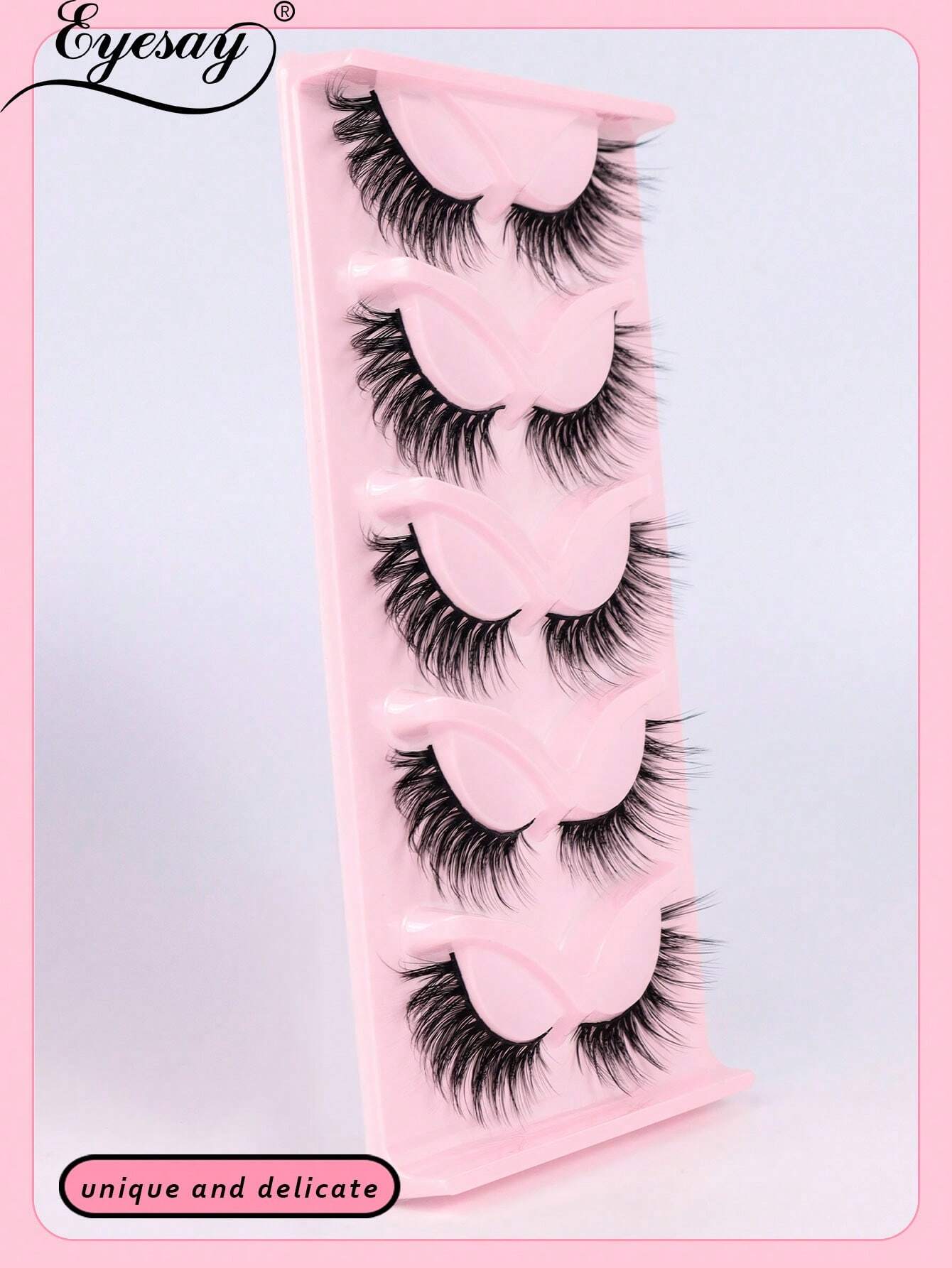 5 Pairs Cat Eye Lashes Wispy Fake Lashes Fluffy Cat Eye Lashes - Image 4