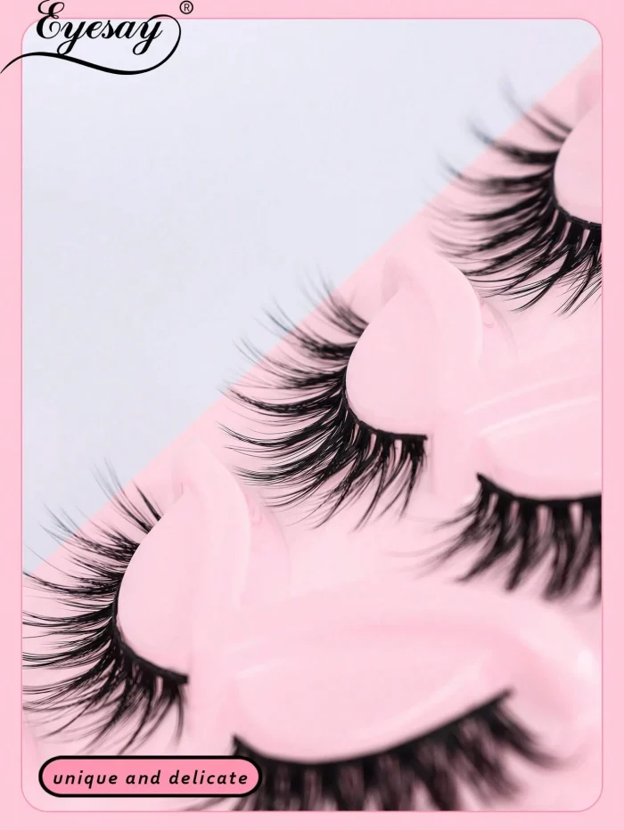 5 Pairs Cat Eye Lashes Wispy Fake Lashes Fluffy Cat Eye Lashes - Image 5