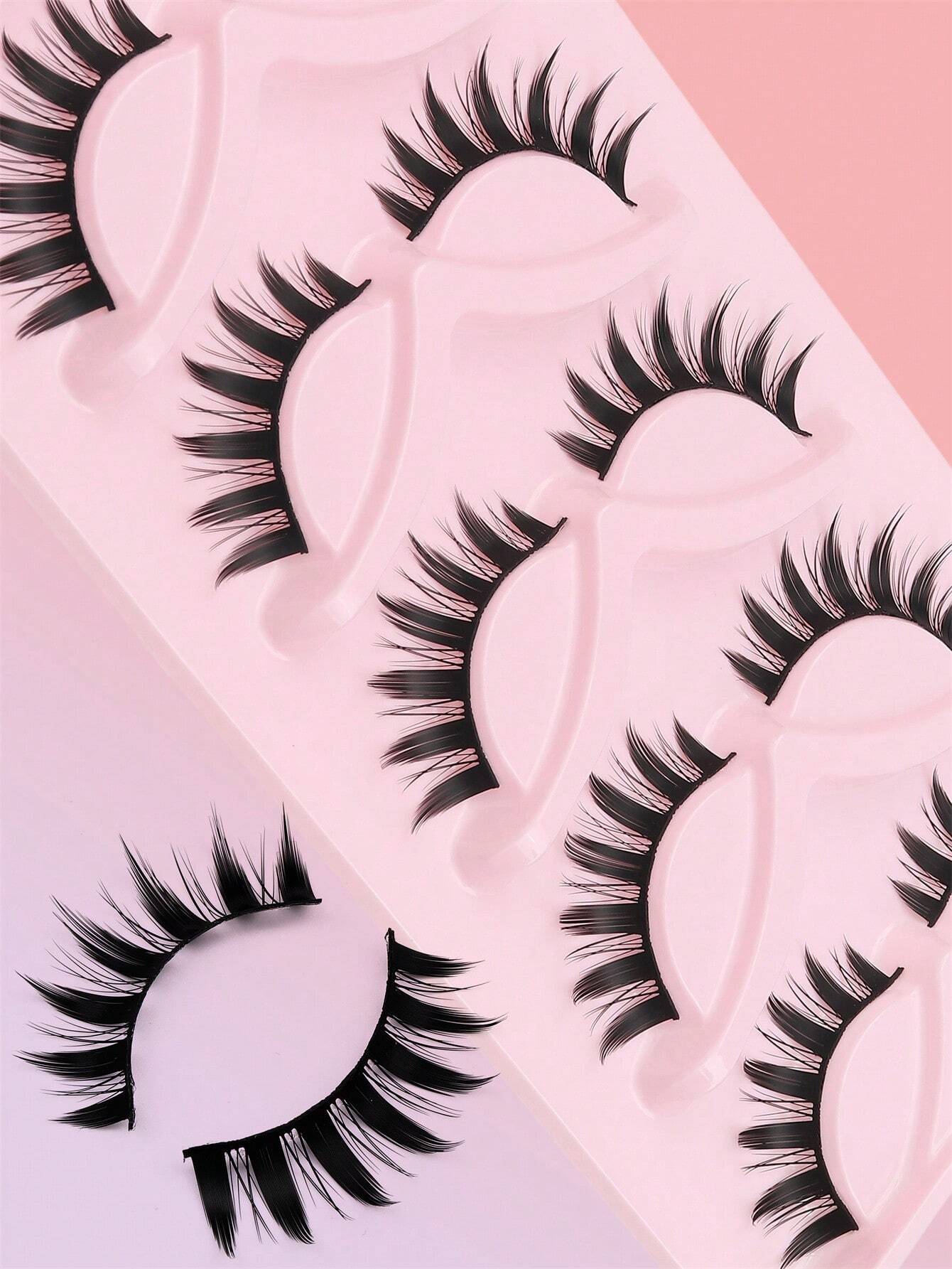 5 Pairs Manga Lashes Comic Lashes, Multilayer Natural Cross Thick False Eyelashes - Image 5