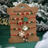 5pcs Christmas Santa Claus & Snowflake Shaped Pendant Braided Bracelet