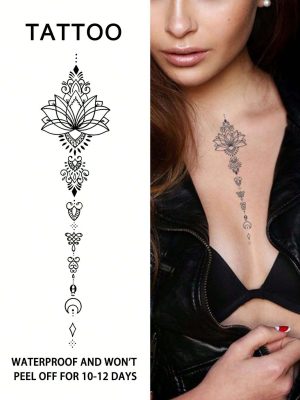 A Brahma Totem Temporary Tattoo Stick Waterproof Lasting A Week To Two Weeks