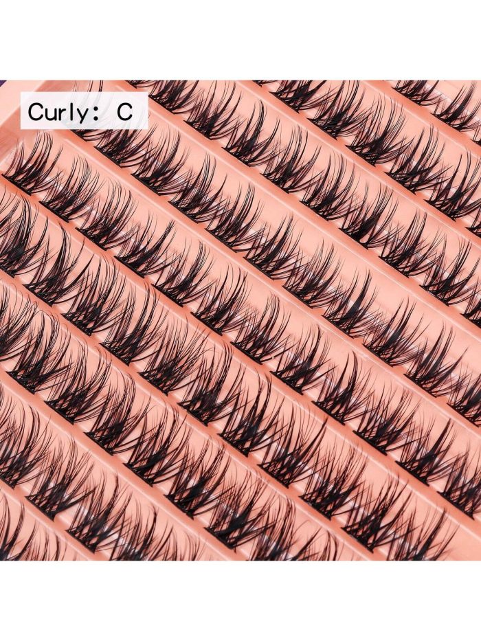 Azenlo Individual Lashes DIY Eyelash Extensions Kit, Lash Clusters 144 Pcs, Applicator Tool, Super Hold Cluster Lashes Bond and Seal, Glue Remover Easy Mix 10-16mm - Image 2