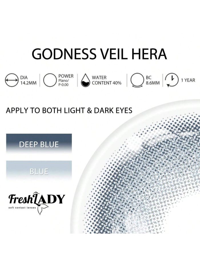 FRESH LADY Freshlady Blue Godness Veil Hera 14.2mm Colored Contact Lenses - Image 4