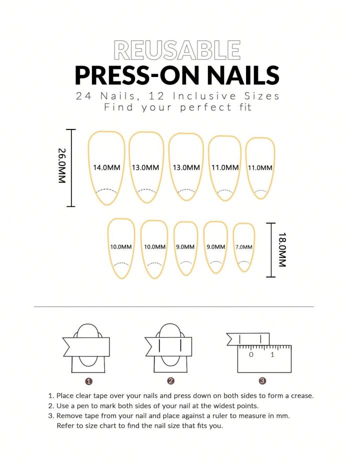 24pcs Almond Square Press On Nails Set Fashion Leopard Print Bevelled Edge French - Image 5