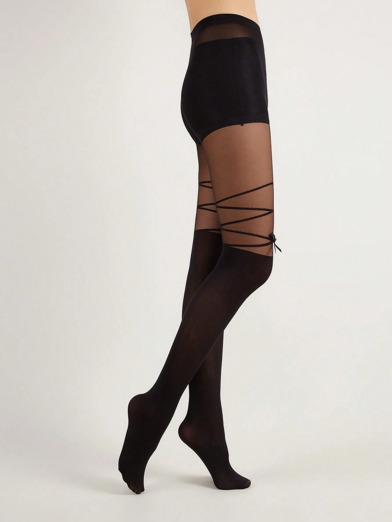 One Piece Of Ultra-Thin Lolita Style Butterfly Decoration Patchwork Pantyhose - Image 2