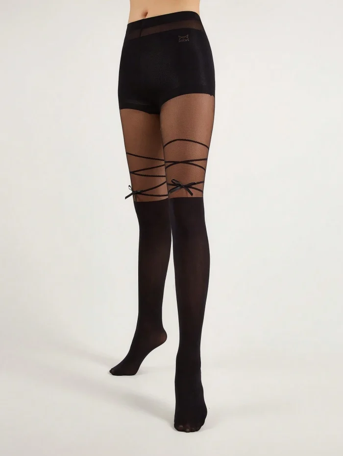 One Piece Of Ultra-Thin Lolita Style Butterfly Decoration Patchwork Pantyhose - Image 4