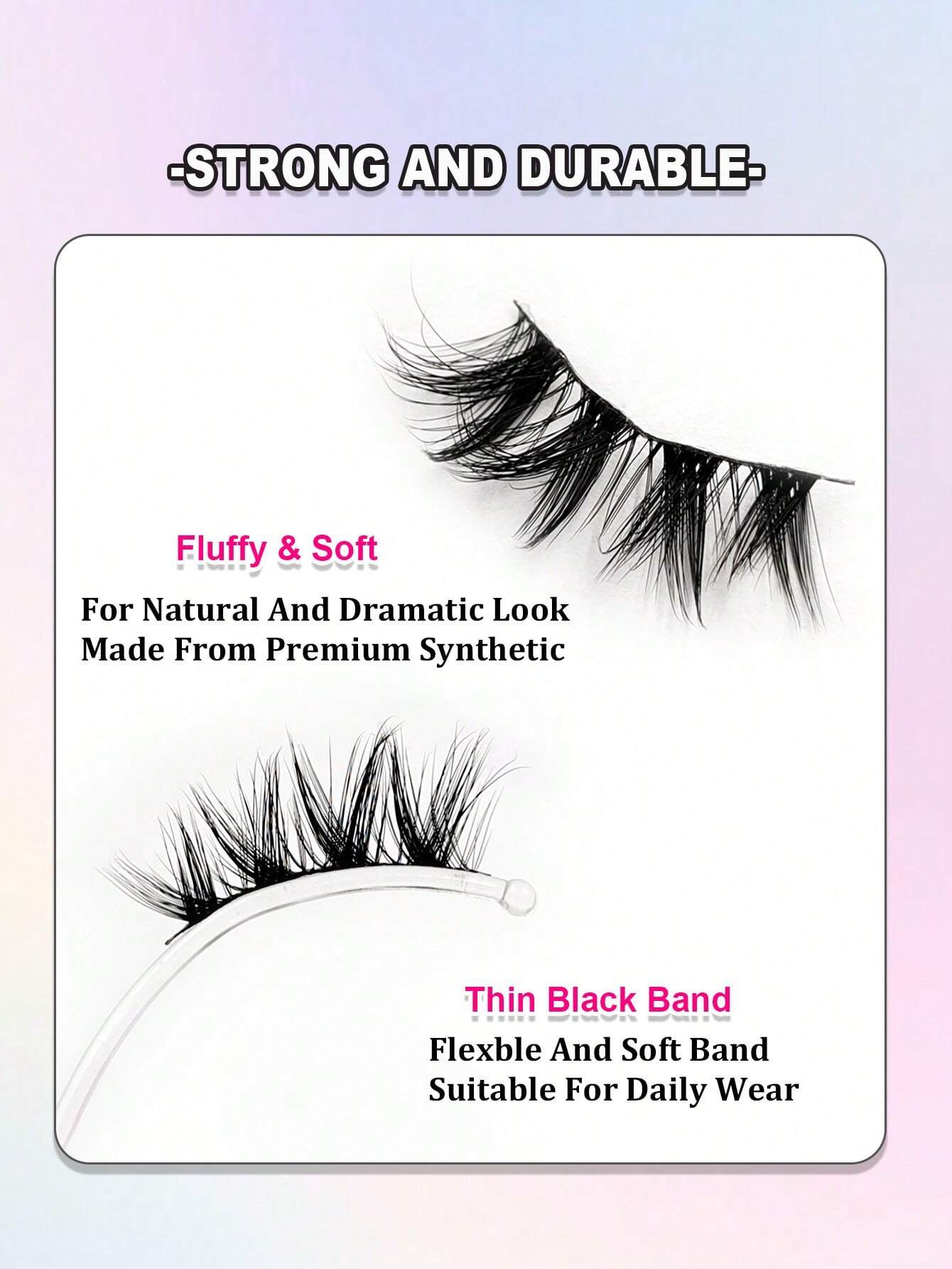 Rikuaild Rikuaild 7 Pairs Half Fake Eyelashes Soft Natural Look Cat Eye Lashes - Image 4