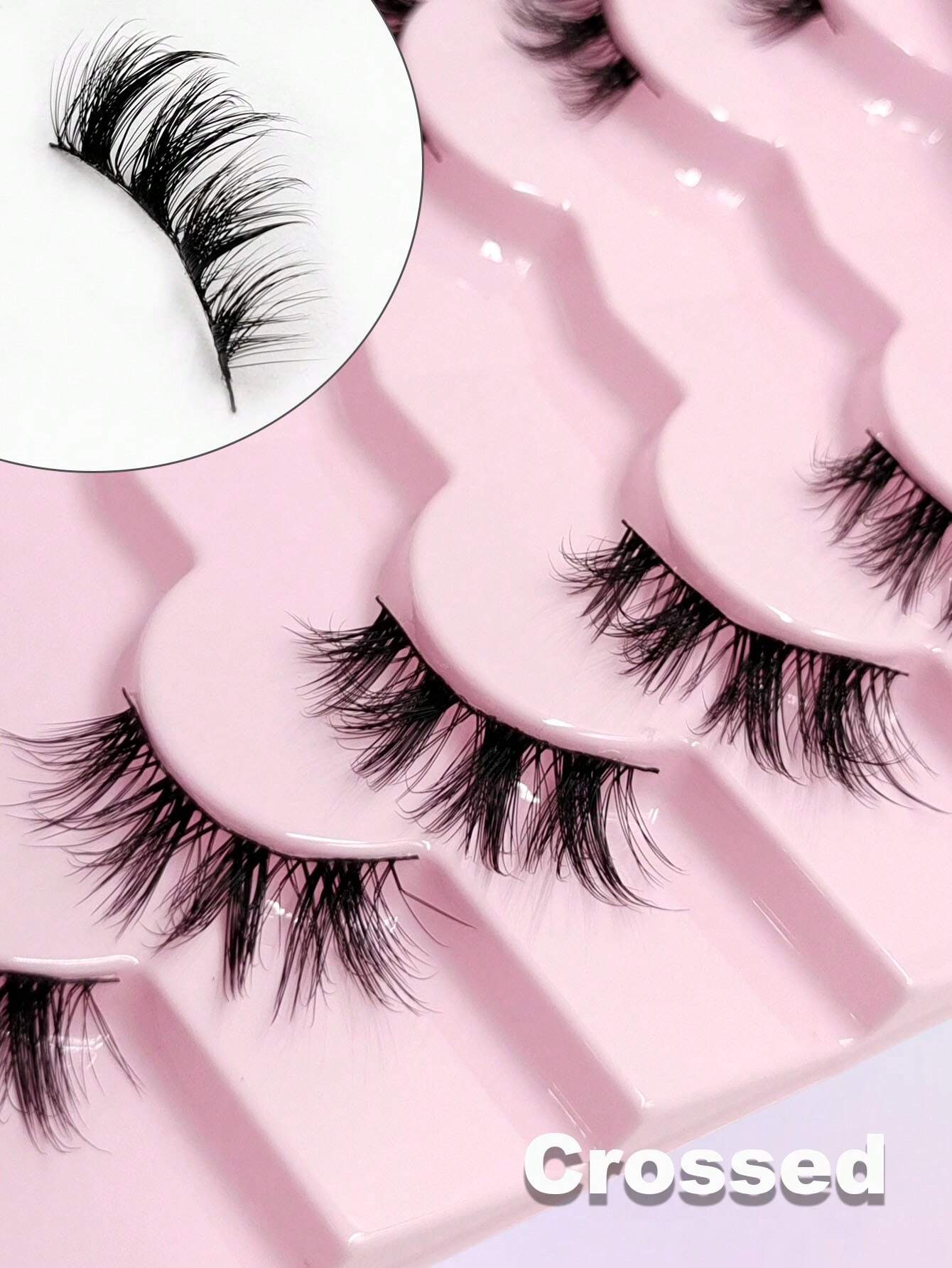Rikuaild Rikuaild 7 Pairs Half Fake Eyelashes Soft Natural Look Cat Eye Lashes - Image 5