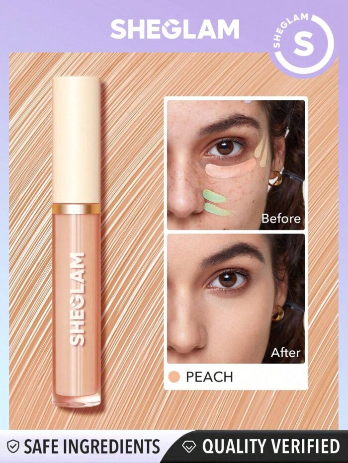 SHEGLAM Like Magic Color Correcting Concealer-Peach Corrector Liquid Concealer Long Lasting Brightening Full Coverage Weightless All-Day