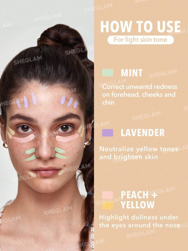 SHEGLAM Like Magic Color Correcting Concealer-Peach Corrector Liquid Concealer Long Lasting Brightening Full Coverage Weightless All-Day - Image 2
