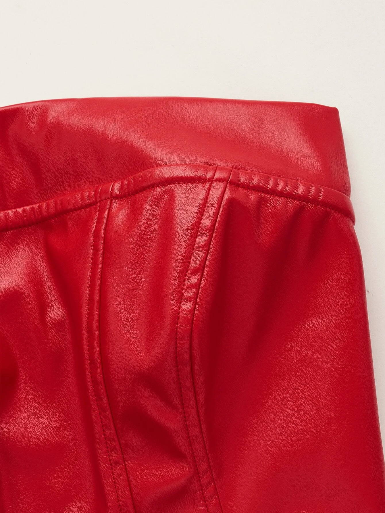 SHEIN ICON Zipper Back PU Leather Tube Top - Image 4