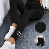 SHEIN LUNE Women Casual High Waist Ribbed Fleece Lined Leggings