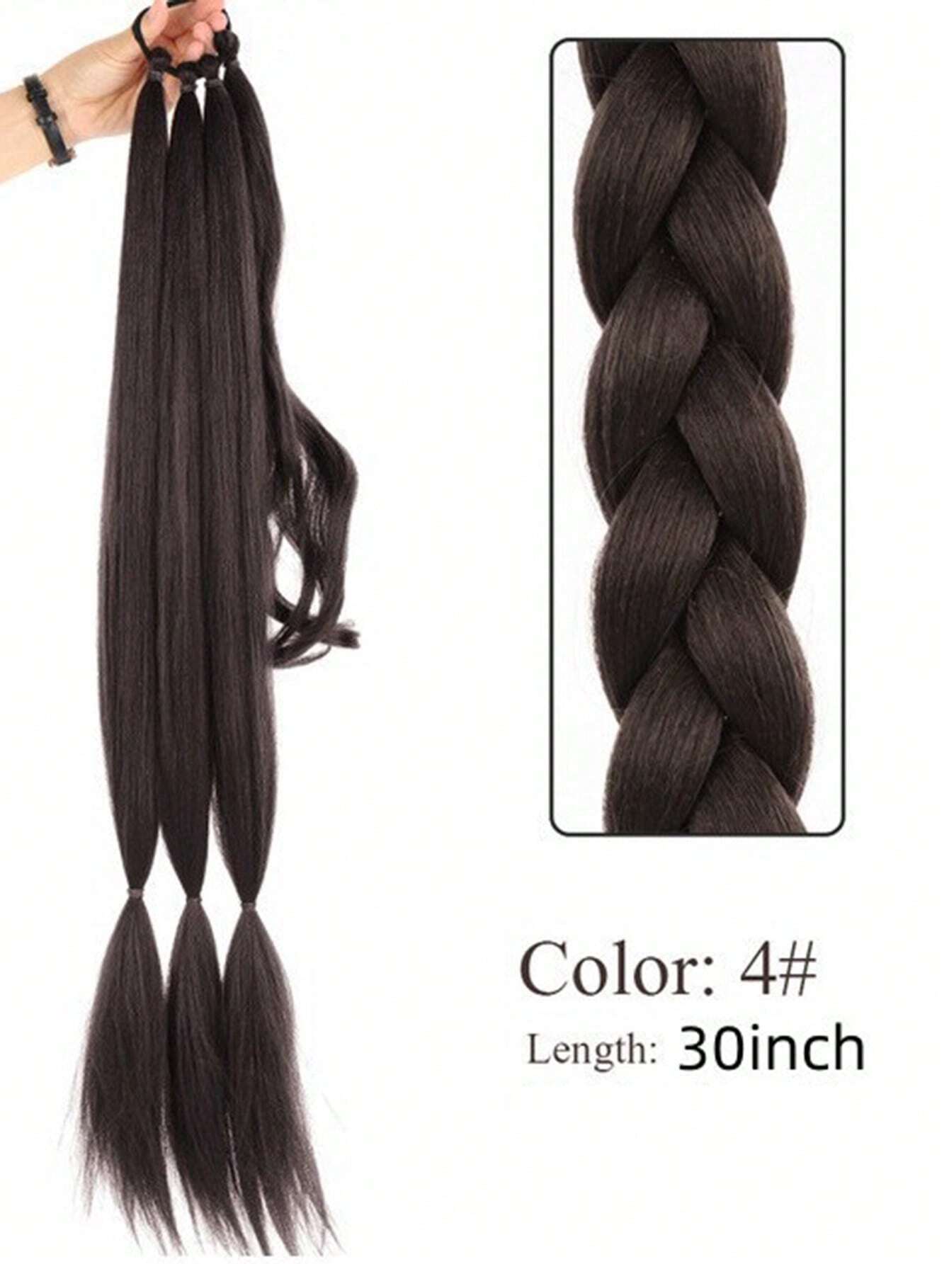 1pc Braided Hair Tie Scrunchie For Ponytail Hairstyle Decoration - Image 2