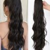 1pc Claw Clip Natural Looking High Temperature Fiber Water Wave Ponytail Curly Hair Extension