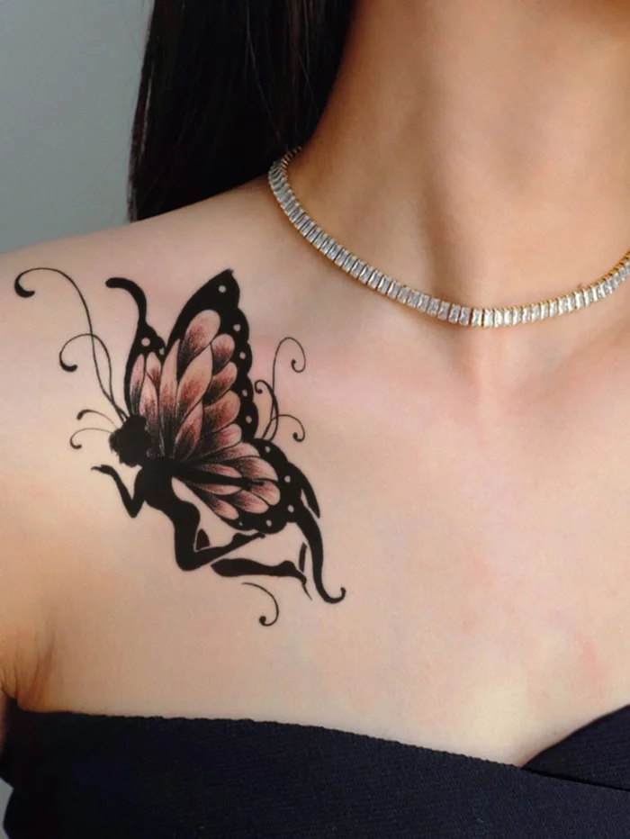 1sheet Butterfly Pattern Tattoo Sticker