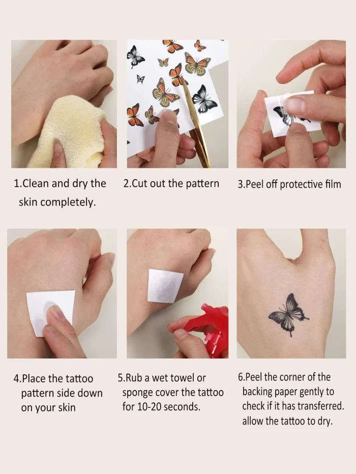 1sheet Butterfly Pattern Tattoo Sticker - Image 5