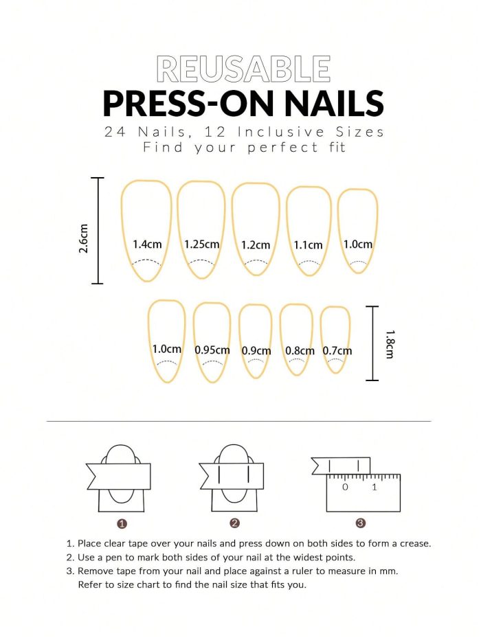 24pcs Short Almond Shaped, Fashionable, Simple & Elegant French Edge 3D Cherry & Bowknot Decorated False Nails Set - Image 3