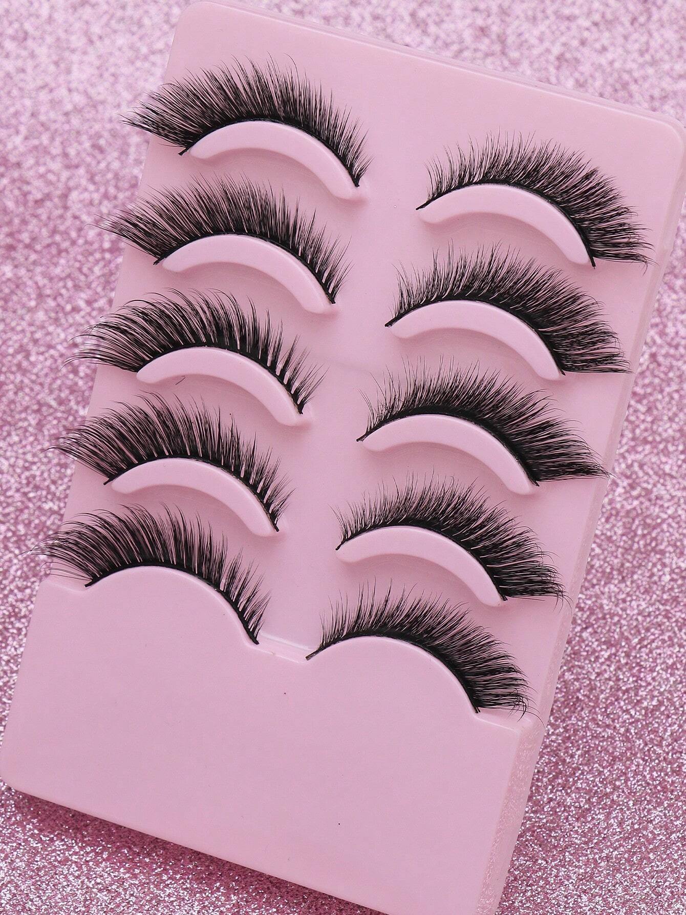 AYRMILLA Lashes 5 Pairs Natural False Eyelashes Fluffy Soft Dramatic 3D Mink Lashes Long Wispy Cat Eyelash Multi-Layered Eyelashes Short Thick Fake Eyelash Extension - Image 3