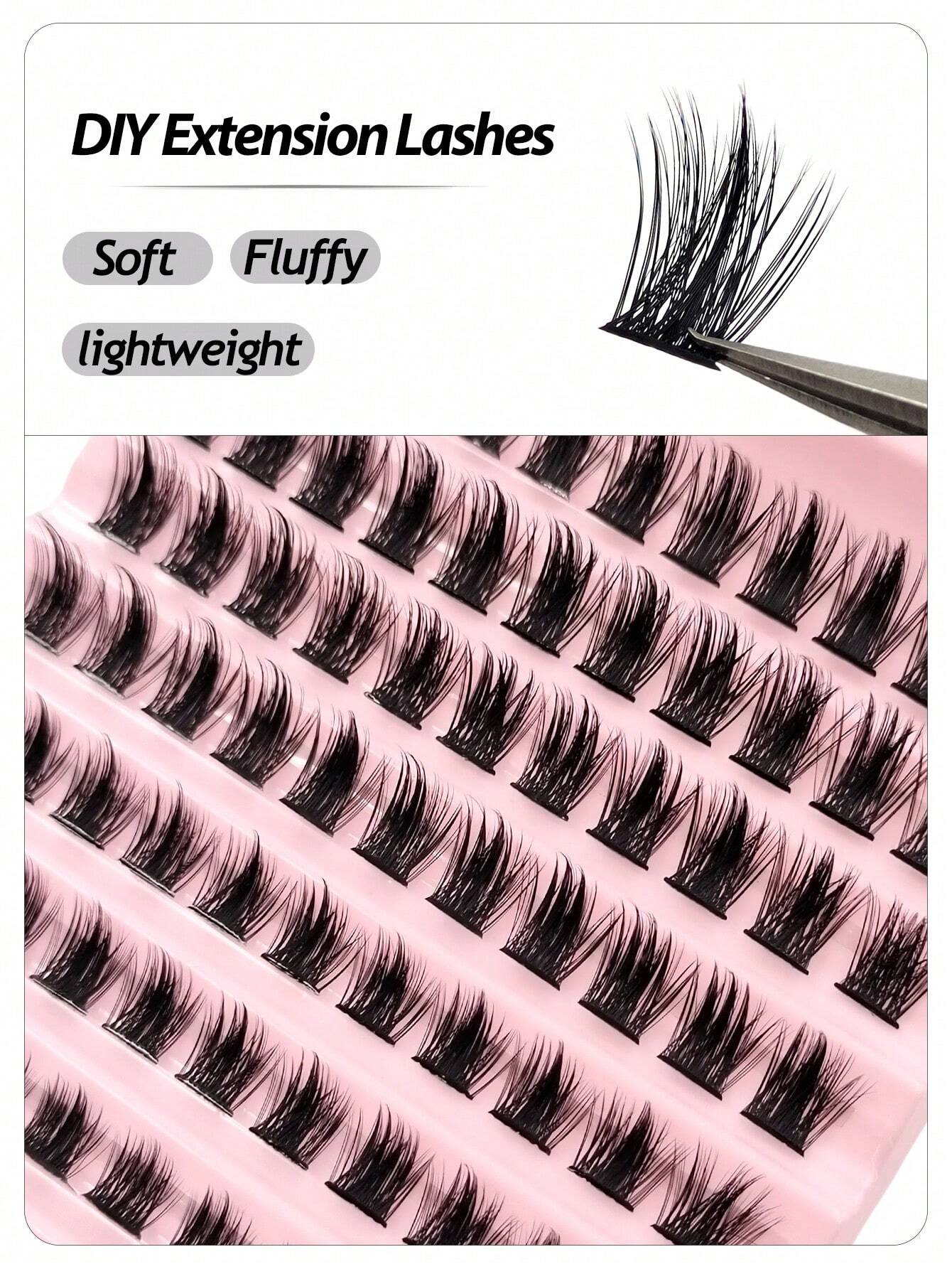 Asiteo 110 Clusters D Curl Individual Lashes ,Natural Look Wispy Soft And Fluffy False Eyelashes, Long-Lasting - Image 3