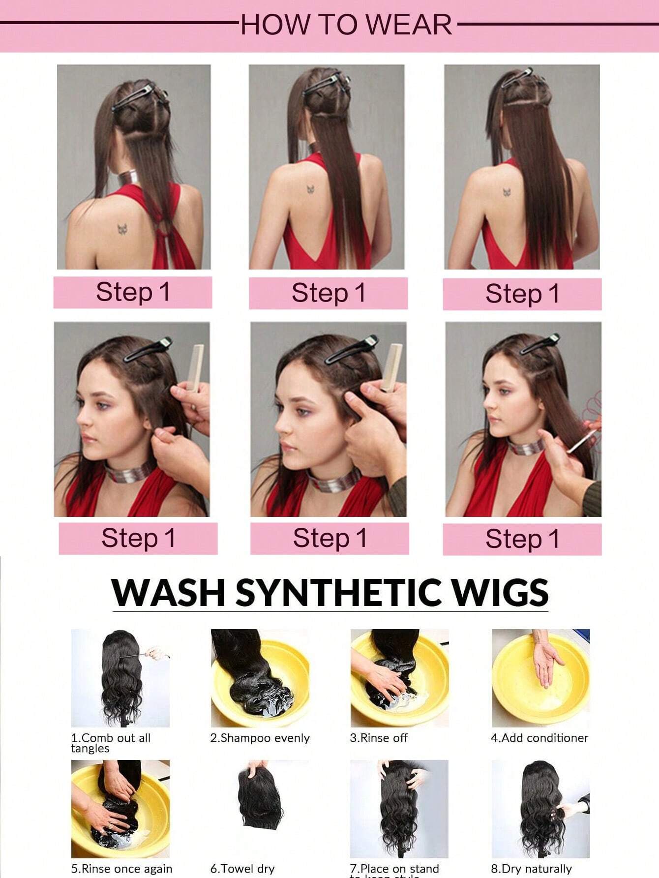 Clip In Hair Extensions, LONAI 6PCS 24 Long Black Brown With Highlight Straight Synthetic Clip On Hairpiece - Image 10