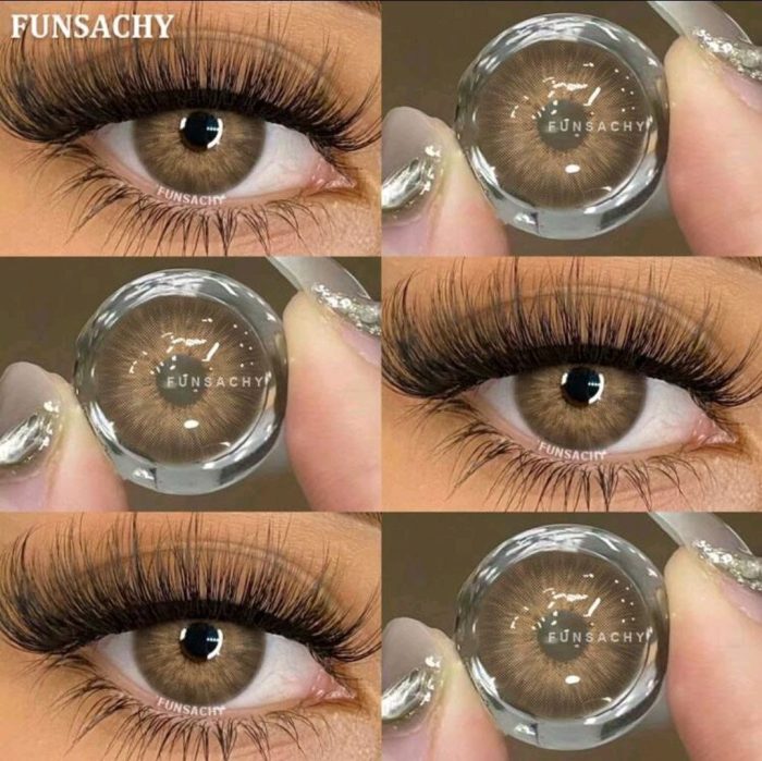 FUNSACHY Series Rust Brown Contact Lenses 14.5mm Natural Soft Lenses Annual Disposable