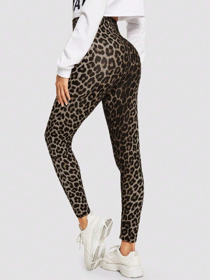 SHEIN Essnce Ladies" Leopard Print Long Leggings - Image 2