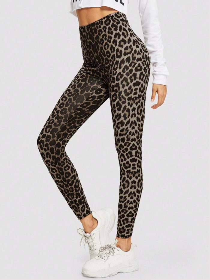 SHEIN Essnce Ladies" Leopard Print Long Leggings - Image 3