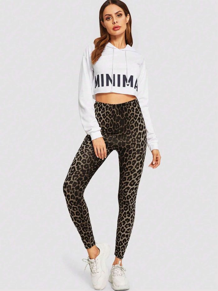 SHEIN Essnce Ladies" Leopard Print Long Leggings - Image 4