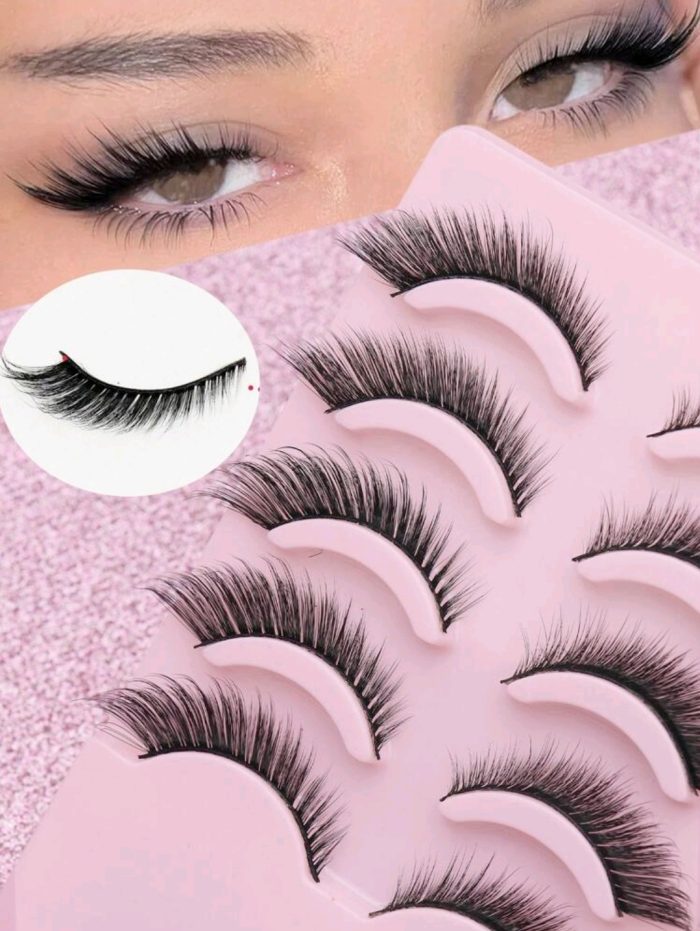 AYRMILLA Lashes 5 Pairs Natural False Eyelashes Fluffy Soft Dramatic 3D Mink Lashes Long Wispy Cat Eyelash Multi-Layered Eyelashes Short Thick Fake Eyelash Extension