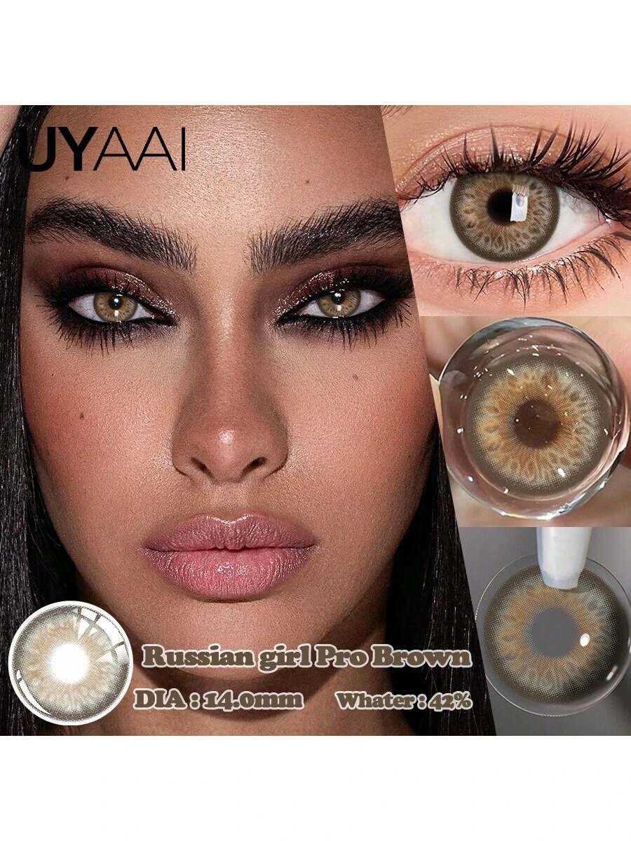 UYAAI UYAAI 1Pair-Enlargement Natural Yearly Disposable Colored Contact Lenses