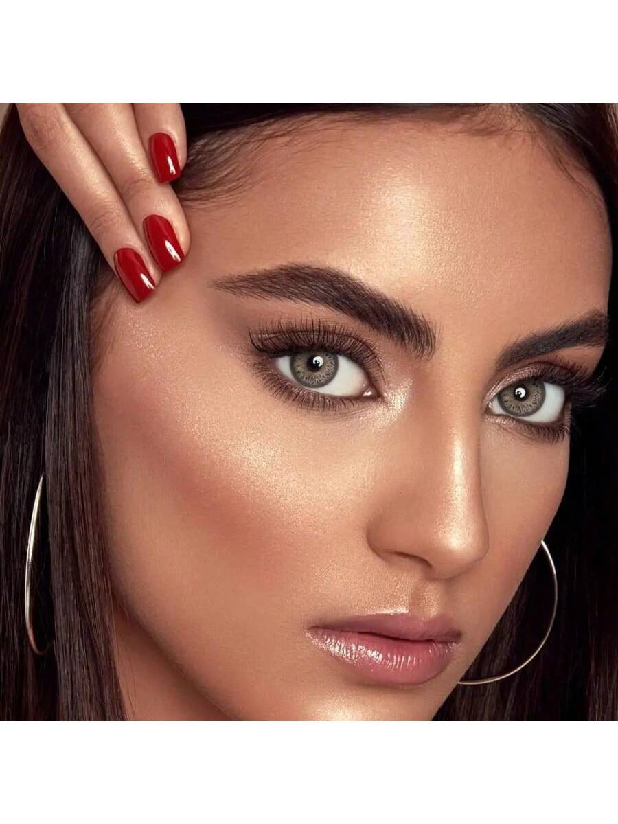 UYAAI UYAAI 1Pair-Enlargement Natural Yearly Disposable Colored Contact Lenses Grey - Image 2