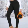 Women Thermal Fleece Lined High Waisted Leggings, Workout Winter Warm Thick Tights Soft Yoga Pants