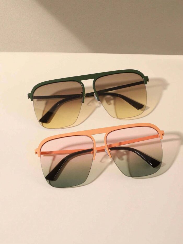 1/2 PCS Women's Metal Frame Aviator Shape Fashion Eyewear - Image 4