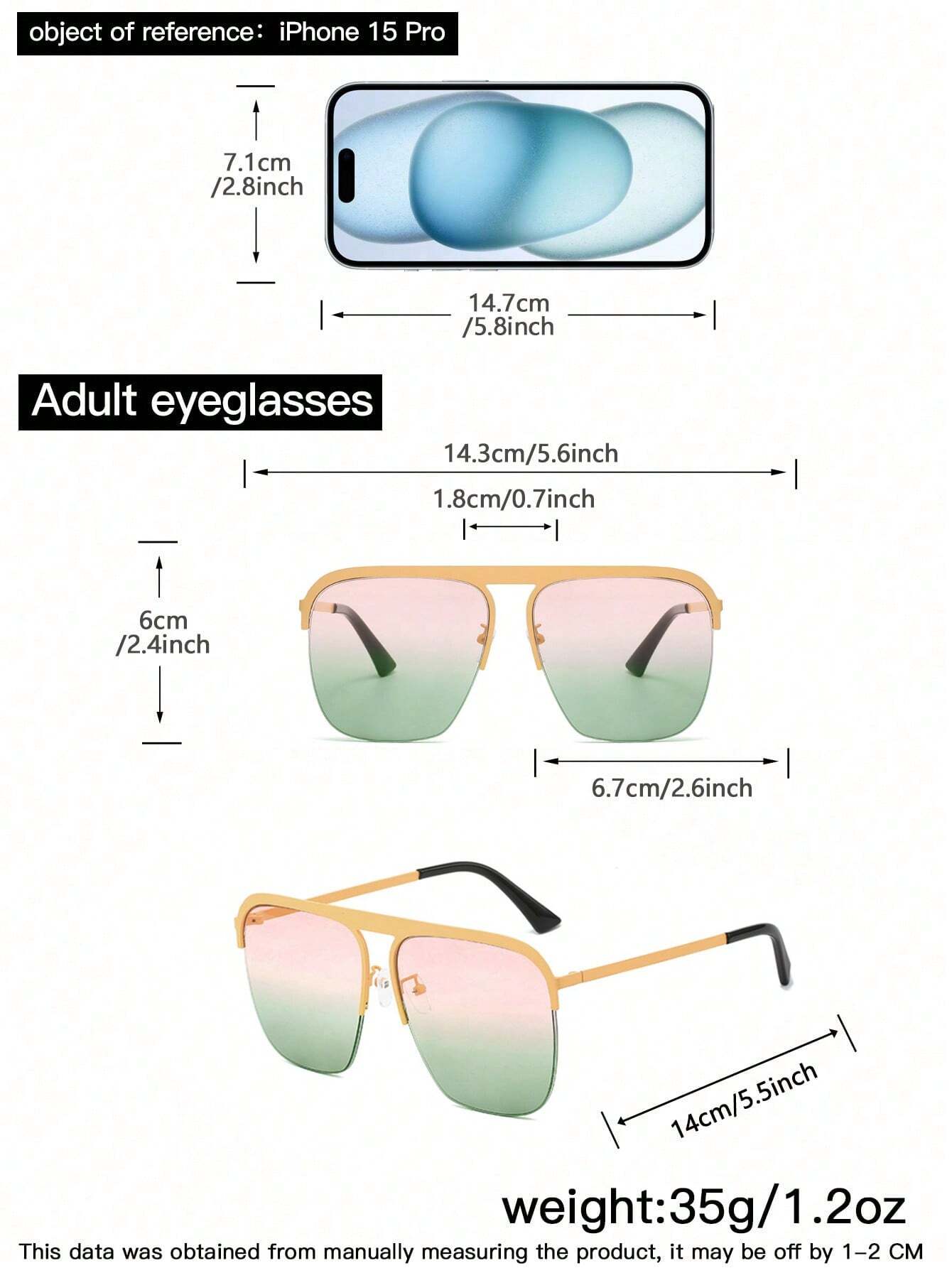 1/2 PCS Women's Metal Frame Aviator Shape Fashion Eyewear - Image 2