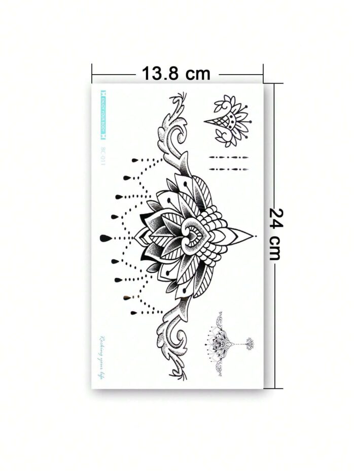 1 Sheets Under Breast Thigh Straps Body Art Temporary Tattoo Stickers - Image 3